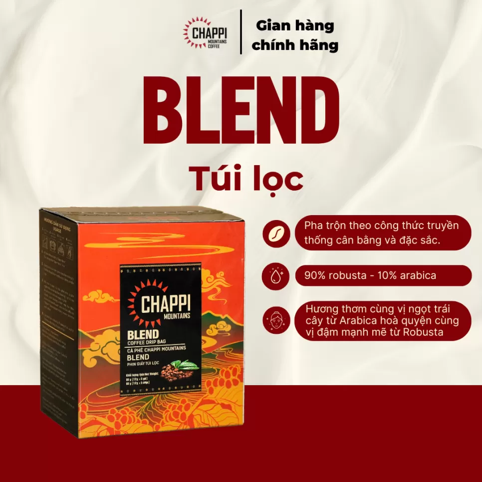 Cà Phê BLEND PHIN GIẤY HÒA QUYỆN TIỆN LỢI (vị pha trộn đắng và thơm của Robusta và Arabica, tiện lợi)